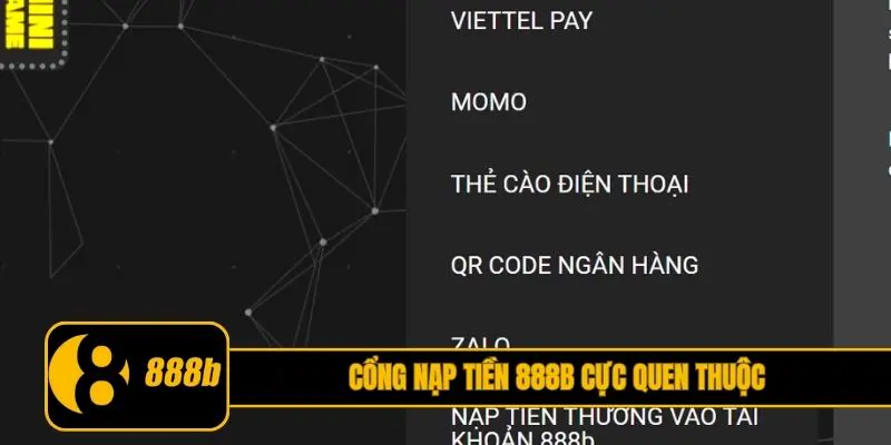 Cổng nạp tiền 888B cực quen thuộc