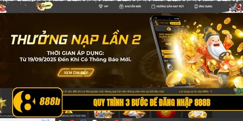 Quy trình 3 bước để đăng nhập 888B